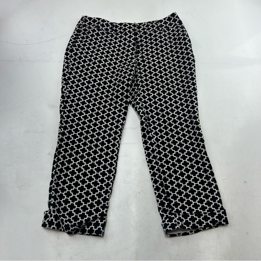 Lizzie  driver women’s black white textured capri pants us4 L127-27